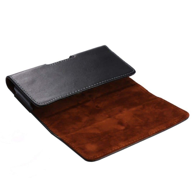DFV mobile - Gürteltasche Echtleder Holster Etui mit Horizontalem Gürtelschlaufen