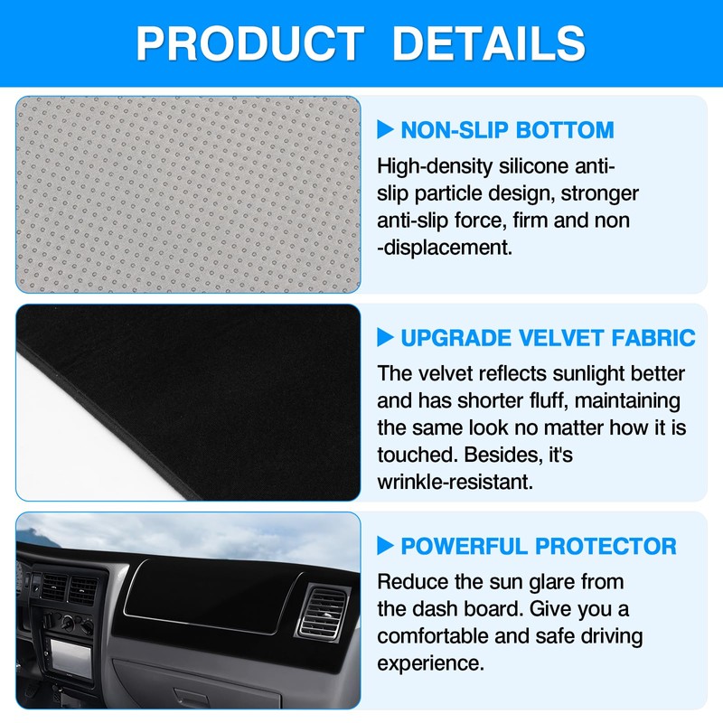 Autorder Dashboard Cover Mat for 1998-2002 2003 2004 Toyota Tacoma