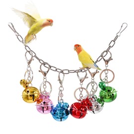 Oooct Bird Swing Bells Toys, Colorful Parrot Metal Bells, Hanging Bird Chewing Toys, Bird Cage Accessories, Suitable for Small to Medium Birds Budgie Lovebirds Conures Parakeets Cockatiels