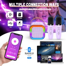 Dislocati Microphone Children, Gift Girls 3–12 Years Mini Microphone Bluetooth Toy from 3–12 Years Girls Karaoke Microphone Children Girls Gifts 4–11 Years Karaoke Children