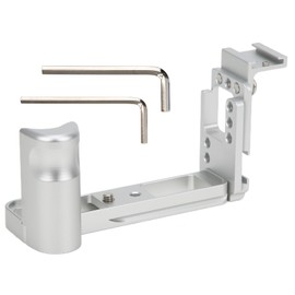 Handle L Quick Release Plate Vertical Shooting with Cold Shoe Base for Fuji XA7 Camera(silver )