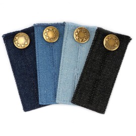 VANANA 4PCS Set Denim Waistband Button Extender Metal Buttons for Jeans Pants Skirt Comfy Waist Expander