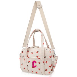 Lunch Bag for Women, Cute Quilted Lunch Tote Bag (BlueWhite C)