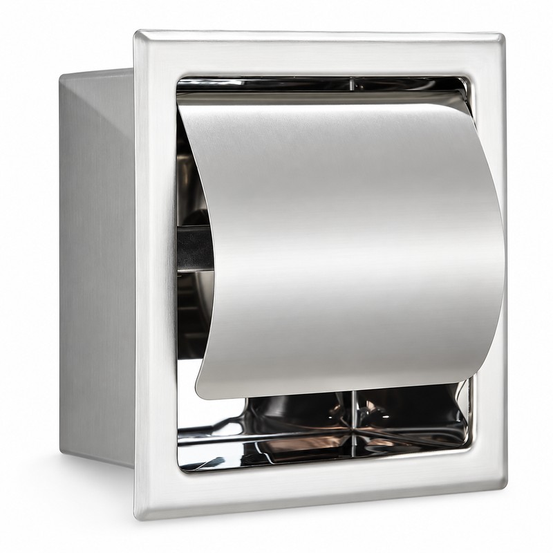 304 Stainless Steel Toilet Paper Holder – Waterproof Black Wall-Mounted