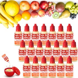 Qualirey 20 Pack Fruit Fly Trap Refill Liquid, 0.68oz/ Bottle Liquid Fly Traps for Indoors Non Toxic Safe Near Food, Effective Fruit Fly Lure Refill Liquid Trap for Indoor and Kitchen Use, Red