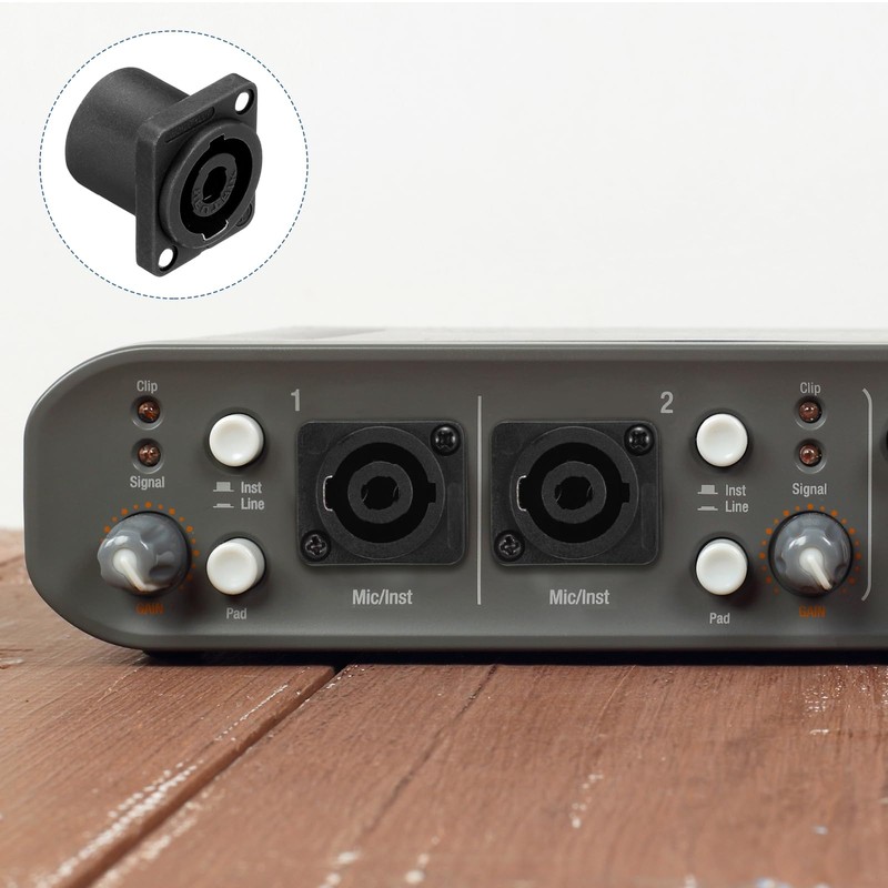 MECCANIXITY 2pcs 4 Pole Speaker Jack Twist Lock, NL4 Connector