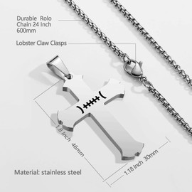 HOFOYA Sports Athletes Cross Pendant Necklace with Inspiring Bible Quote from Phil 4:13 Football Pendants Jewelry Birthday Graduation Valentines Gift for men women teen boys girls.