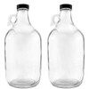 nicebottles Glass Handled Jugs, Half-Gallon, Clear, Pack of 2