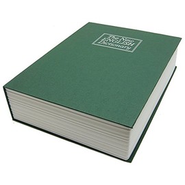 BlueDot Trading Dictionary Diversion Safe with Lock and (2) Keys Secret Book Safe with Faux Pages for Hidden Cash, Jewelry, Passports, or Other Valuables, Small, Green