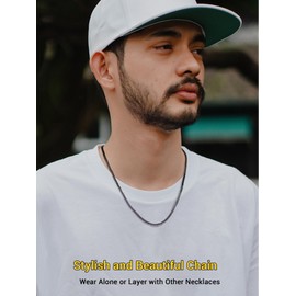 Black Cuban Link Chain Necklace Women Men Curb Chain for Jewelry Making Statement Black Necklace