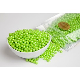 Pearl Lime Green Sugar Candy Beads (1 Pound Bag)