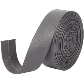 GORGECRAFT Faux Leather Webbing 5 m x 25 mm PU Faux Leather Strap 1 mm Thick Foldable Leather Strips Lambskin Texture Flat Leather Cord for DIY Belts Bracelets Jewellery Making Grey