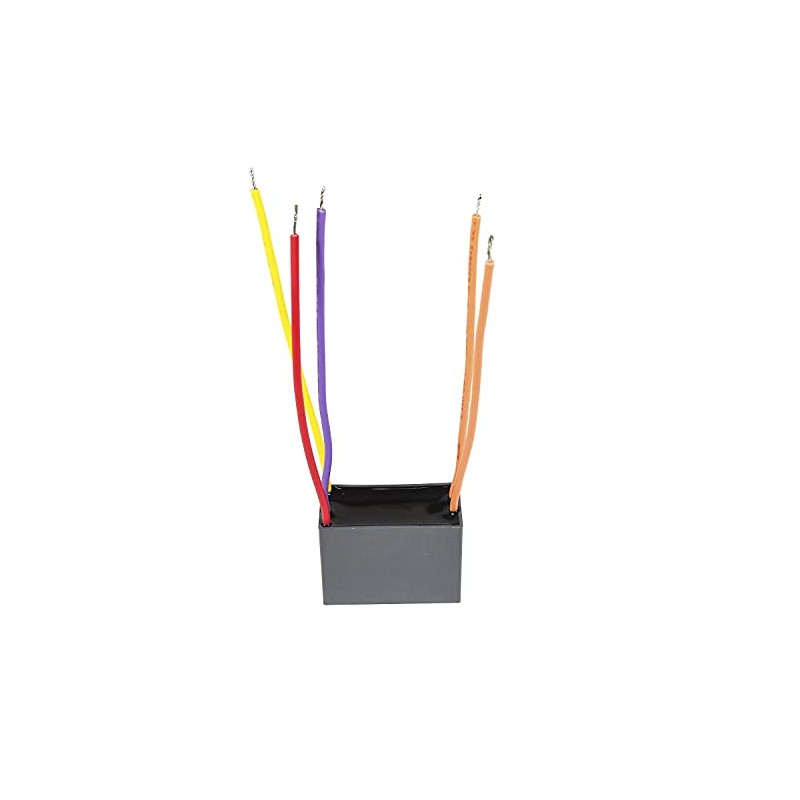 (5uf+6.5uf+6.5uf 5-Wire) - HQRP Ceiling Fan Capacitor CBB61 5uf+6.5uf+6.5uf 5-Wire
