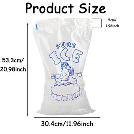 15Pcs Ice Cube Bags, Reusable 10 Pound Ice Bags for Ice Cubes, Heavy Duty Ice Bags for Freezer, 30.4 * 53.3 * 5cm, Ideal for Party Ice Storage And Commercial Ice Supply Management