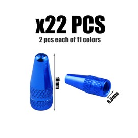 Pack of 22 Colourful Valve Caps, Tyre Valve Caps, Bicycle Tyre Valves, French Valve Dust Caps, Aluminium Alloy Valve Caps (11 Colours)