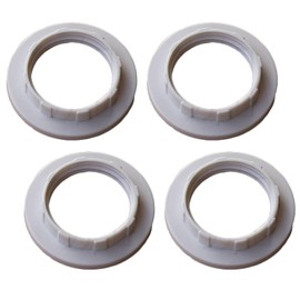 E14 Lamp Shade Collar Rings,JNXQWE Light Socket Ring,E14 E12 Lock Socket Replacement Adapter Ring with Inner Diameter of 1.1Inches（28mm）, Retainer Rings for Light Fixture (4, White)