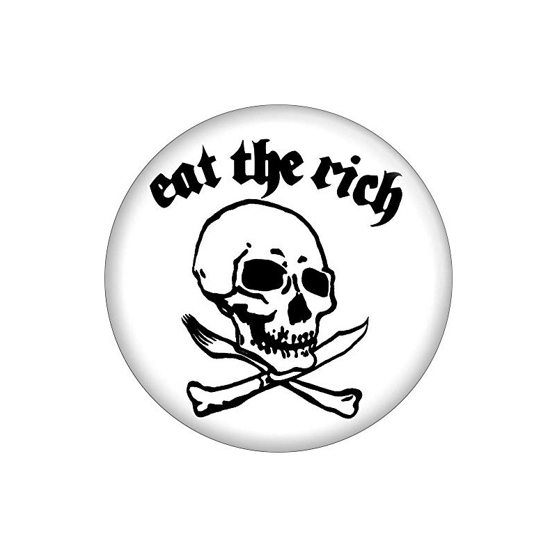 Eat The Rich - Skull on Knife and Fork -2.25"