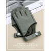 FIORETTO Women's Fingerless Leather Gloves for Driving & Motorcycle, Green