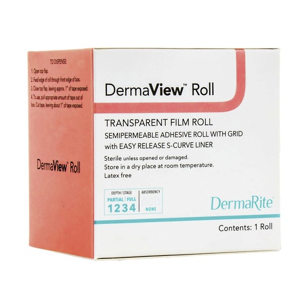 Dermarite Industries Derma View Roll, Transparent Film Roll Yards, 4"x11