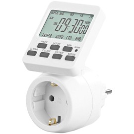 revolt Timer Socket: Digital Timer Switch with 180° Rotating LCD Display, 3500 Watt (Digital Switch, Electric Timer, Set)