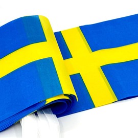 Sweden Bunting 30pcs Swedish Triangle Decoration Fabric for Football Patriotic Festivals and Celebrations Party National Day Sports Bars Street 10m/33ft Indoor Outdoor