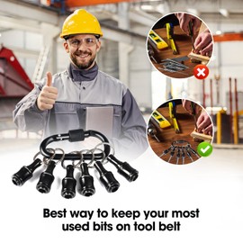 FACAINCXS Bit Holder 1/4 inch Hex Shank Screwdriver Bits Holder Extension Bar Keychain Screw Adapter Drill Change Hand-held Screwdrivers Drill Bits Holder Portable (Black)