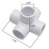 Litoexpe 4 Pcs 1/2 Inch 5 Way PVC Fitting Elbow