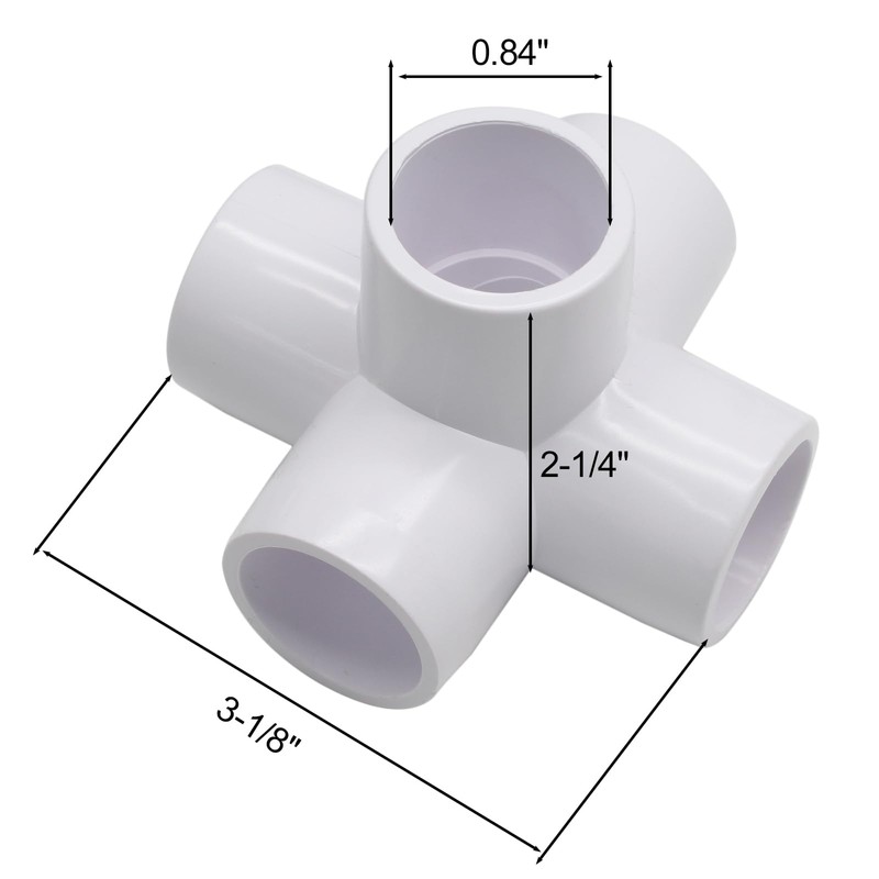Litoexpe 4 Pcs 1/2 Inch 5 Way PVC Fitting Elbow
