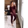 PRETTYGARDEN Women's Casual Long Sleeve Jumpsuit Crewneck One Off Shoulder