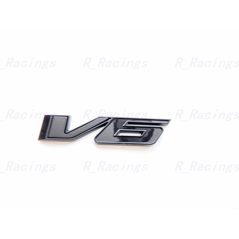 GMC 1PC Gloss Black Rear Tailgate V6 Emblems Badge Fit