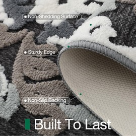 LUMI Washable Indoor Door Mat for Entrance, Vintage Front Doormats Non-Slip with Rubber Backing, Soft, Low Profile, Dirt Trapper, Absorbent Carpet for Inside Entryway, Garage, Patio, 20x32