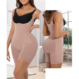 SHAPELLX One Piece Bodysuit for Women Tummy Control Back Support Body Shaper Waist Slimmer Bodysuit Compression Garment