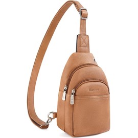 Unbranded Sling Bag for Women Crossbody Fanny Pack Sling Purse for Travel Light Brown