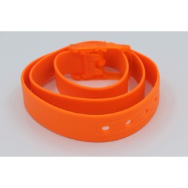 MESHIKAIER - Cinturón de silicona ajustable unisex de color caramelo con hebilla de plástico, Naranja, 115*3.5cm