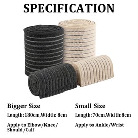 Pack of 4 Elastic Bandage, Breathable Compression Bandage Roll, Stretchy Sports Bandage, Adjustable Knee Support with Compression, Splint Support Strap, for Workout, Bowling, Tennis, Sports