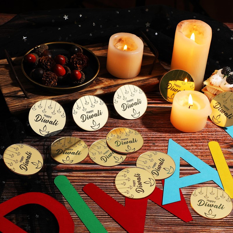 32 piezas de 32 piezas de decoración acrílica Happy Diwali