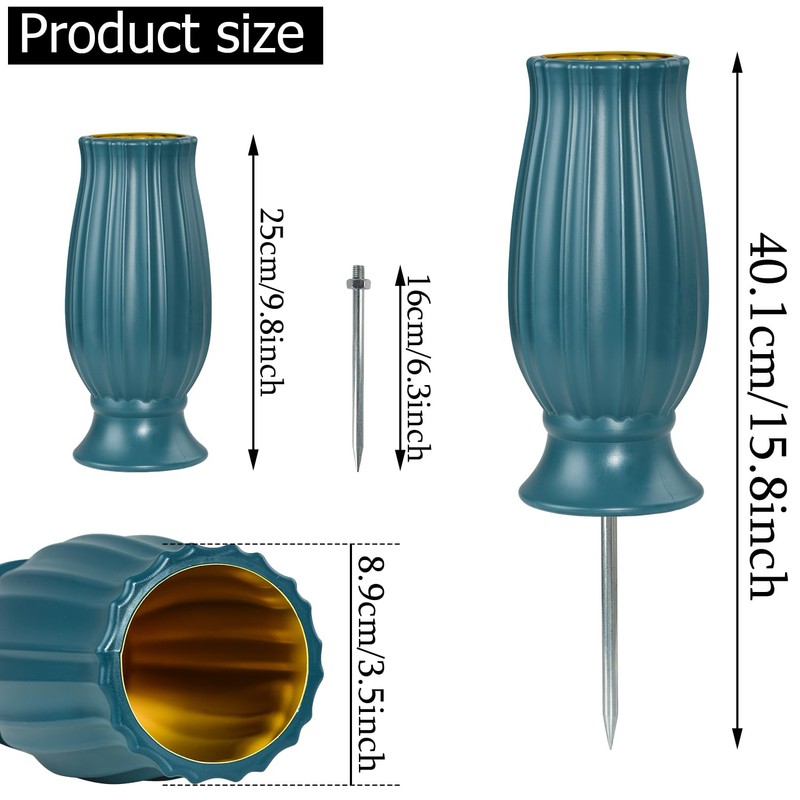Cemetery Grave Vase for Fresh/Artificial Flowers, Memorial Flowers Holders with