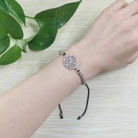 Tobestu Beautiful Cubic Zirconia Life Tree Platinum Plated Beaded Bracelet Unique Mother's Day Gift for Your Beloved Mom YA4740