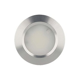 Mini LED Round Recessed Ceiling Light 3W AC/DC 12V DC 24V Bore 50mm Satin Aluminium Carcass Warm White