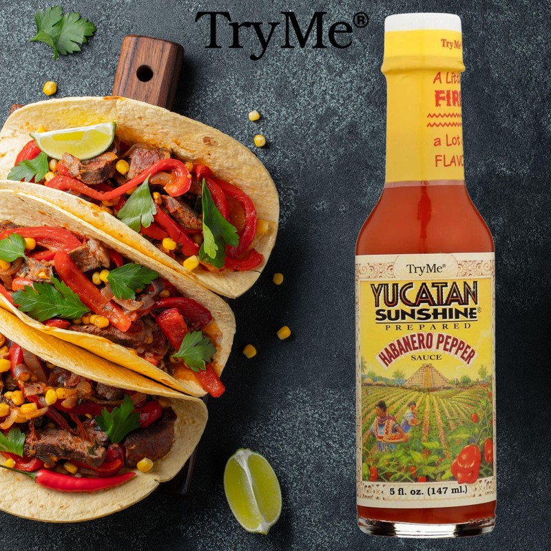 Try Me Yucatan Sunshine Habanero Pepper Sauce, 5oz Bottle (Pack