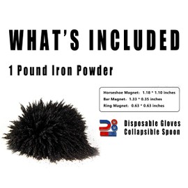 DAILYLIFE Magnetic Iron Powder Iron Filings 1 Pound （16 Ounces） Including 4 Magnets for Magnetic Field School Project Science Experiments Learning & Education Intelligence Toys All Ages Children Toys