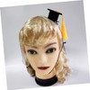 BIUDECO Graduation Party Hairpins Set of 3 Yellow Doctoral Hat