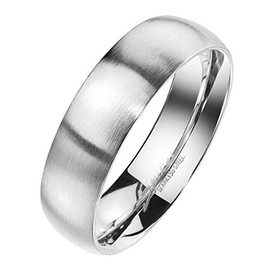 Fantasy Forge Jewelry Traditional Wedding Band Mens Womens Silver Stainless Steel Promise Anniversary Ring Sizes 5-13 (6)