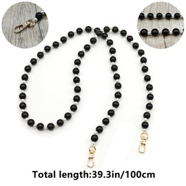 HAOBIN Pearl Bag Chain Bag Strap Bags Chain Bag Chain 100 cm Bag Chain Pearl Replacement Chain Strap Bag Chains Replace Bag Chain for DIY Decoration, Wallet, Handbag