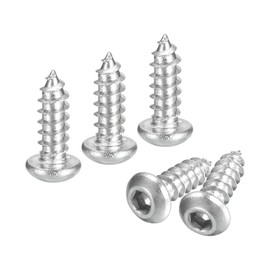sourcing map Hex Socket Self Tapping Screws, M3 x 10mm 304 Stainless Steel Wood Screw 200pcs