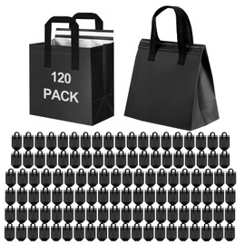 SAMORADREA 120 Pack Insulated Take Out Bags Bulk Thermal Insulation Take Away Bags for Cold/Hot Food for Travel Pizza Coffee Milk Catering Restaurant Picnic