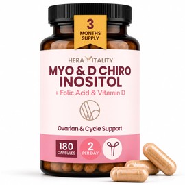 Inositol Capsules for Women | Myo & D-Chiro Inositol Complex with Folic Acid & Vitamin D3 | Hormone Balance, Cycle Support & PCOS | 180 Capsules (3 Month Supply)