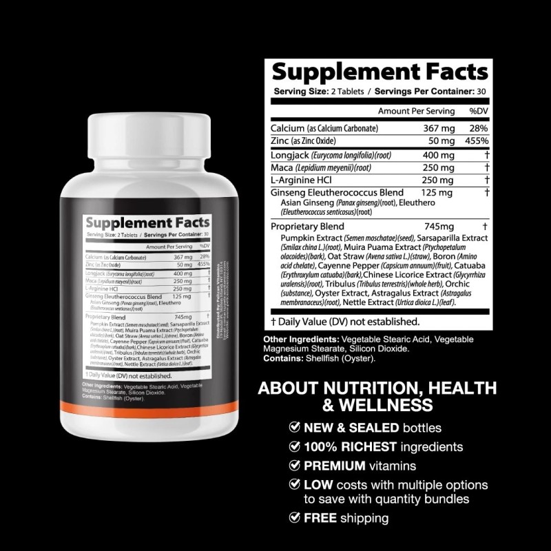 Pelican Vitamins BioXCell- Men's Health & Performance- 4 Bottles- 240