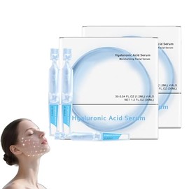30 Piezas Ampolla De Suero De Ácido Hialurónico Estéril 1,2 Ml, 3% 4D HA Tubos De Suero Para La Cara, Humectante Hidratante Para Piel Seca Y Sensible, Suero Antienvejecimiento Con Colágeno (2 cajas)