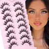 JIMIRE Faux Mink Lashes Fluffy Cat Eye False Eyelashes Natural